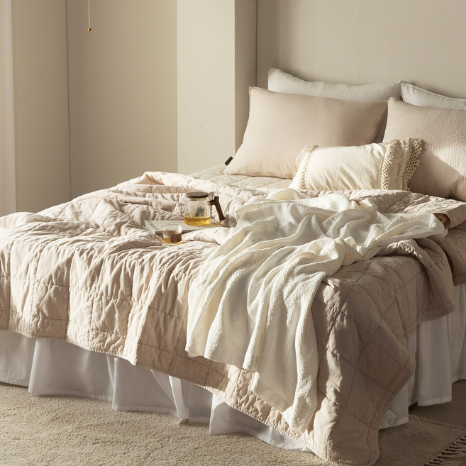 애쉬앤 슈가 피그먼트 줄누비 스프레드 패드, 베이지