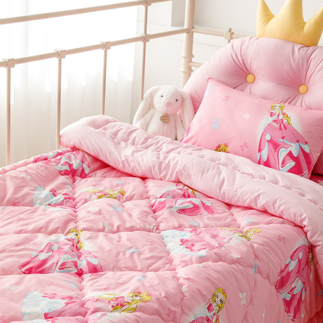 까나베나 프린세스2 순면 아동 차렵이불+패드+베개커버, 혼합색상