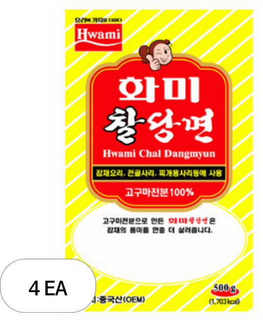 화미_찰당면(A급), 500g, 4개