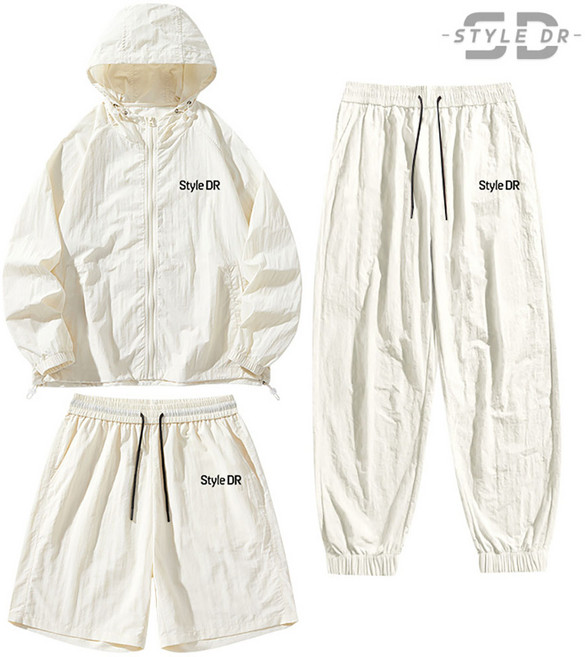 스타일닥터 커플 봄여름 집업 래쉬가드 세트 3종 후드집업 반바지 남녀공용 편안한 데일리룩