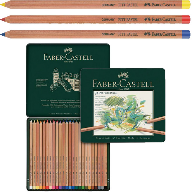 파버카스텔 PITT 전문가용 연필 파스텔 틴케이스, 24색