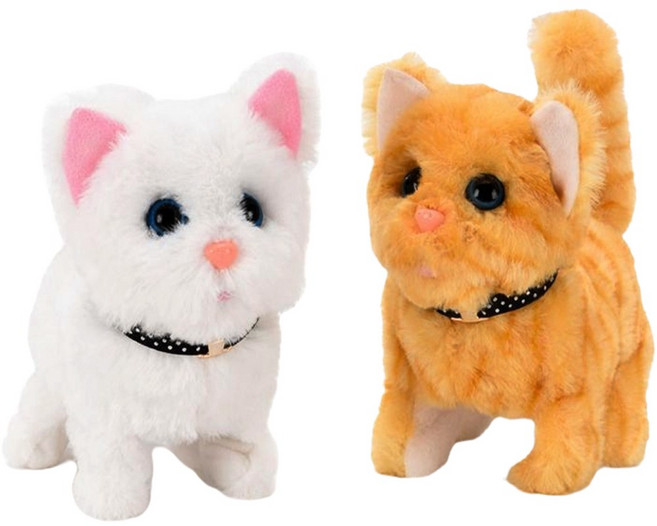 파피앙 움직이는고양이 작동 인형 + 건전지, 화이트고양이, 1개, 화이트-고양이, 18cm