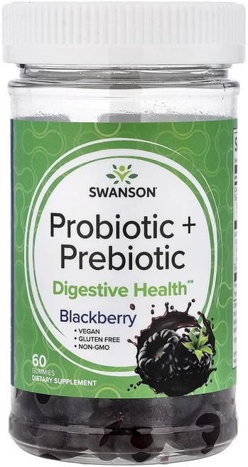 Swanson 프로바이오틱 + 프리바이오틱 구미젤리 블랙베리 구미젤리 60개, Swanson프로바이오틱프리바이오틱블랙베리구미젤리60개, 1개 - 쿠팡