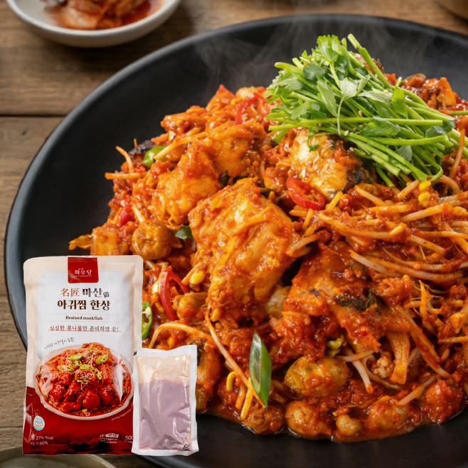 이경애 명장 마산식 아귀찜 한상 양념 오만둥이 아구찜 즉석 밀키트 캠핑 집들이, 5개, 500g