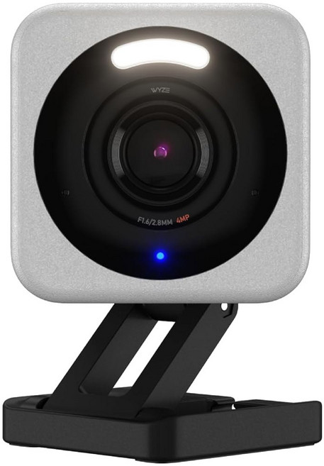 WYZE Cam v4(최신 모델) 2.5K AI 카메라 가정용 실내/외 모니터 및 반려동물 선명한 컬러 야간 구독 필요 없음 무료 전문가 도움, 회색, 1개