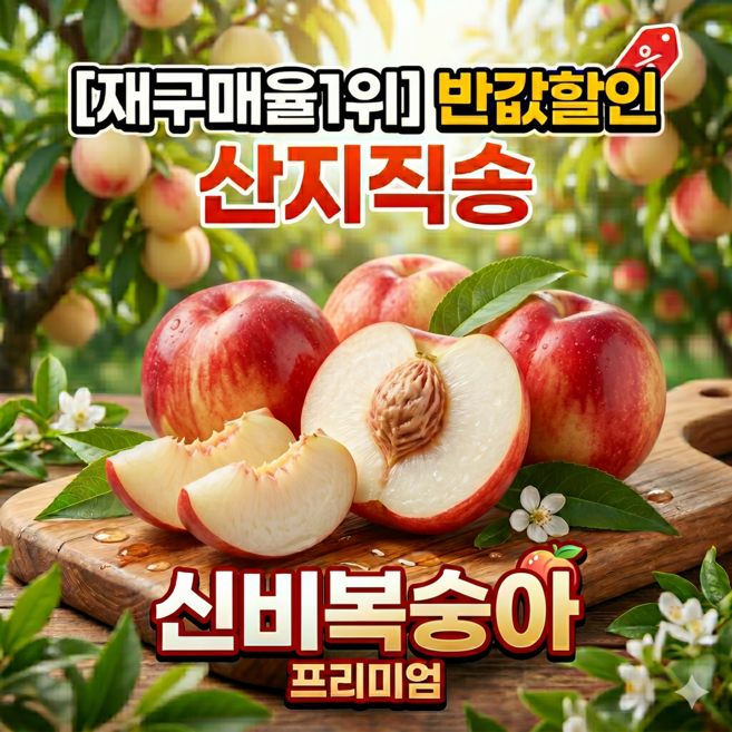 [재구매율1위] 반값할인 산지직송 프리미엄 신비복숭아, 1박스, 신비복숭아 중과2kg
