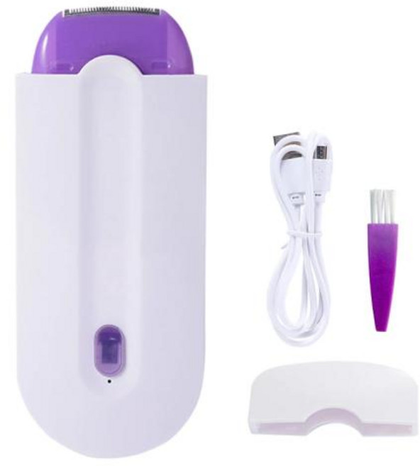 여성 레이저 남성 홈 사용 여성을위한 무통 피부 터치 촉각 헤어 트리머 얼굴 다리 비키니 핸드 바디 전기 면도기 제모 제 모기, 2)With One Cutter Head