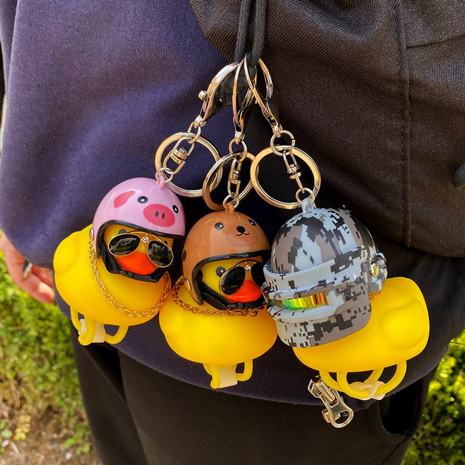 삼에스 가방용 러버덕 오리 장식 악세사리 헬멧 벨