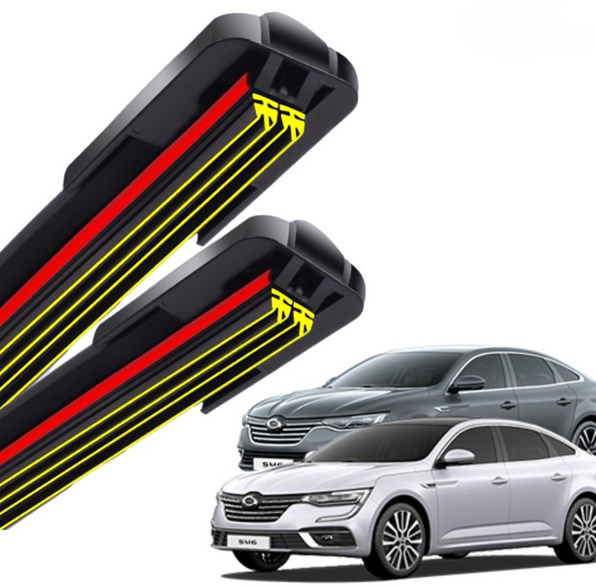 1+1 SM6 더뉴 전차종 초밀착 와이퍼 윈도우 브러쉬 와이퍼블레이드, SDT-더뉴/SM6(16-현재)-600+450/A