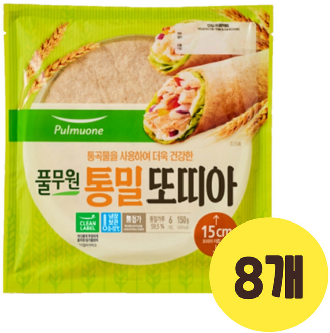풀무원 통밀 또띠아 15cm 6개입 150g 아이스박스 포장, 300g, 4세트