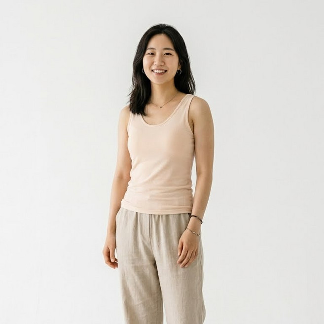 풍기인견 브라탑 런닝 검정색 캡 내장 메리야스 브라나시티