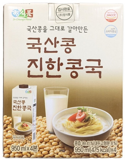정식품 국산콩 진한콩국 950ml X 4, 4개