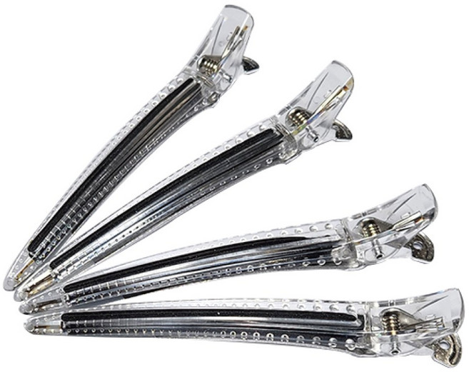 헤이져 헤라클립 실리콘 집게핀 헤어 미용실 미용핀셋 4개, 블랙, 1개