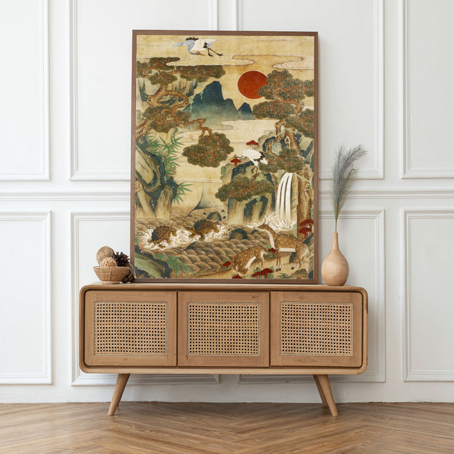 십장생 그림 무병장수 건강기원 그림 풍수 인테리어 포스터 액자 집들이선물 민화 전통굿즈