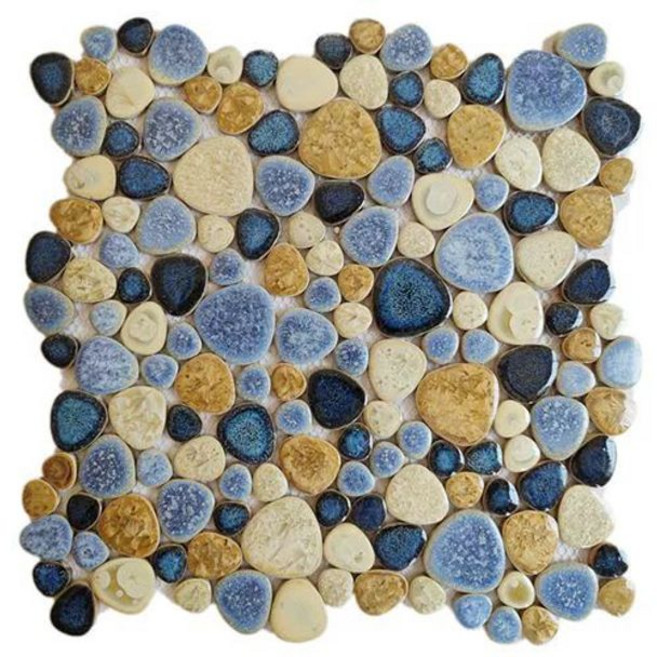 계단 타일 모서리 모자이크 화장실 욕조 세라믹 액세서리 연못, 30x30, 1개, 다이아몬드 블루 DIY-010