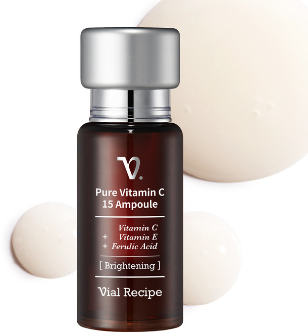 바이알레시피 순수 비타민C앰플 기미 잡티 흑자 검버섯 색소침착 미백앰플 항산화 CE페룰릭, 1개, 17g