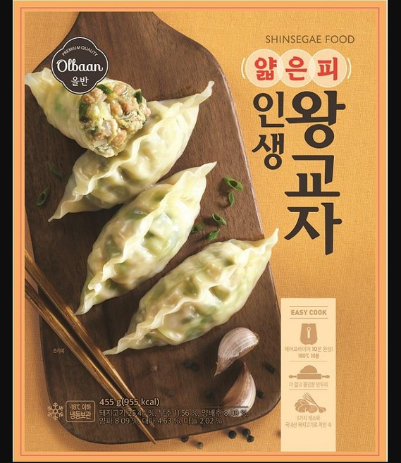 [다만세푸드] 신세계푸드 올반 얇은피 인생 왕교자 (455g x 2) 만두, 2개, 455g