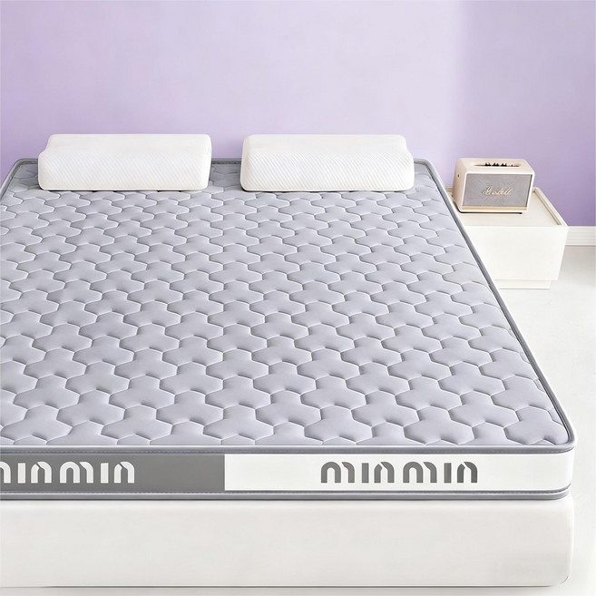 BYOU 목편한 천연 라텍스 메모리폼 매트리스 매트리스 학생 기숙사 접이식매트리스 9CM, 그레이