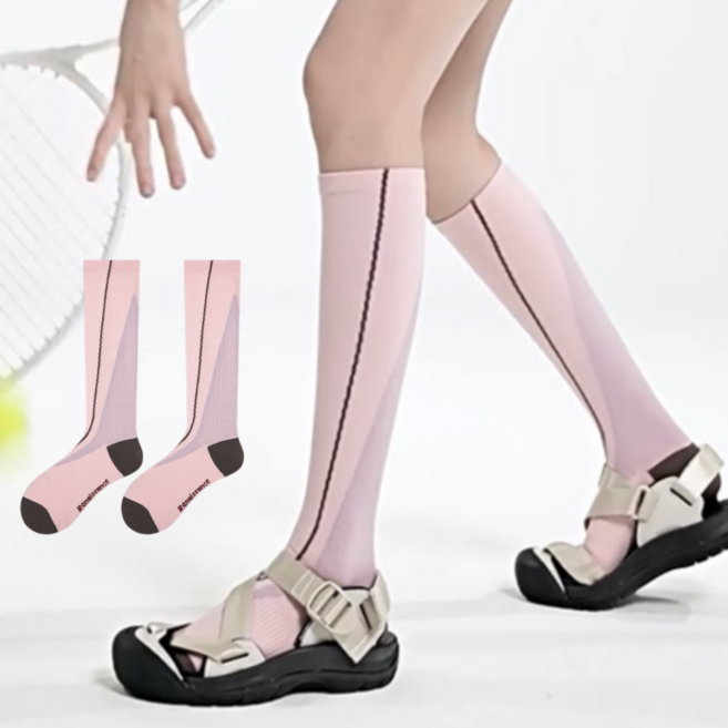 펭블리 여성 스포츠 종아리 압박 니삭스 사계절용 기능성 양말