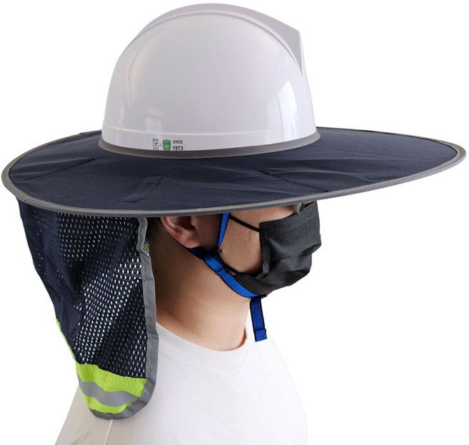 수수마켓 안전모 햇빛가리개 자외선차단 그늘막, 네이비, 1개