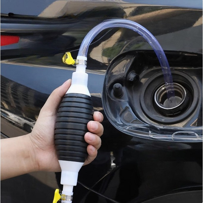 COVERONE 휴대용 튼튼한 고무 호스 가솔린 사이펀 펌프, 1세트