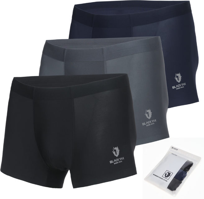 블랙야크 남성 기능성 원단 팬티 3종세트 그레이+블랙+네이비 드로즈 3PACK
