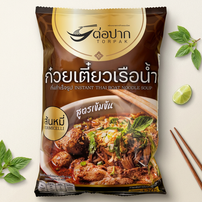 INSTANT THAI BOAT NOODLE SOUP 타이 보트 누들 쌀국수 120g 태국 식품, 1개