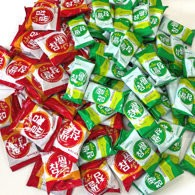 [놀러과자] 크라운 참쌀 선과 설병 혼합 대용량 100개(개별포장)