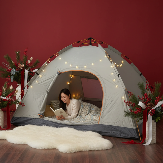 난방텐트 외풍텐트 자동 쉬운설치 캠핑겸용 다기능