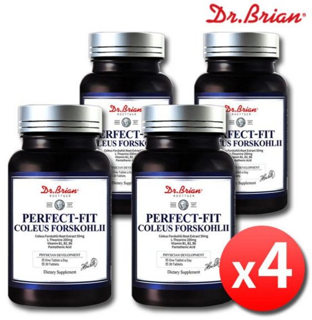 퍼펙트핏 콜레우스포스콜리 감소 포스콜린 4병 미국 L-테아닌 비타민B 내장지방 분해 다이어트보조제 닥터브라이언