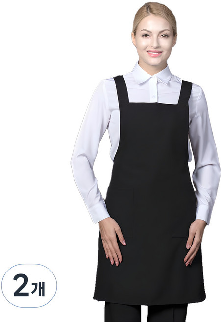 스피드가운 폴리 민자 앞치마, 검정, 2개