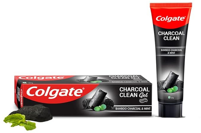 Colgate Charcoal Clean Black Gel Toothpaste Pack of 120g Deep Clean Tooth paste With Bamboo, 1개
