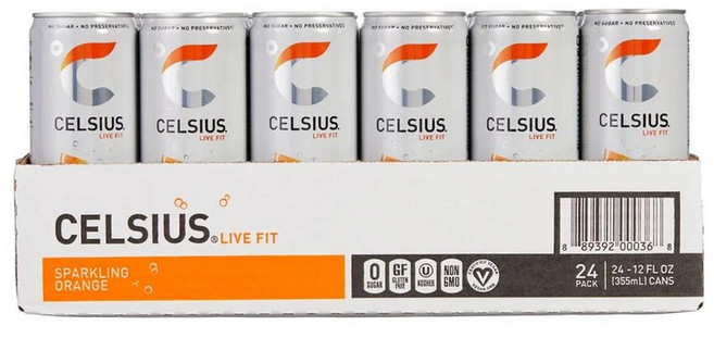 celsius 스파클링 에너지 드링크 오렌지맛, 8.52L, 1개