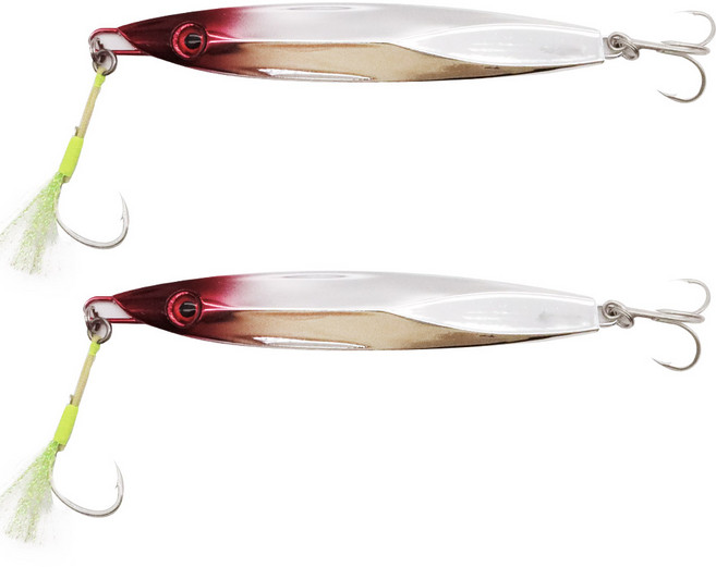 베이트샵 레드헤드 크롬 메탈지그, 와이어훅(그린) 2개입, 80g