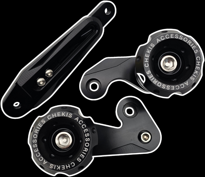 야마하 XMAX300 2025 2026 전용 길이조절 쌍발 머플러 슬라이더 체키스, 블랙, 1개