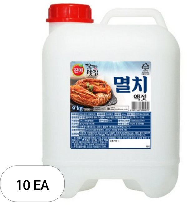 진미식품 잘되는맛집 멸치액젓 9kg, 10개