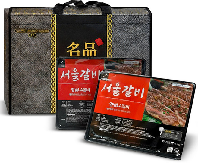 [피에이미트마켓] 서울갈비 소양념LA갈비 2.4kg 선물세트 (선물가방포함)