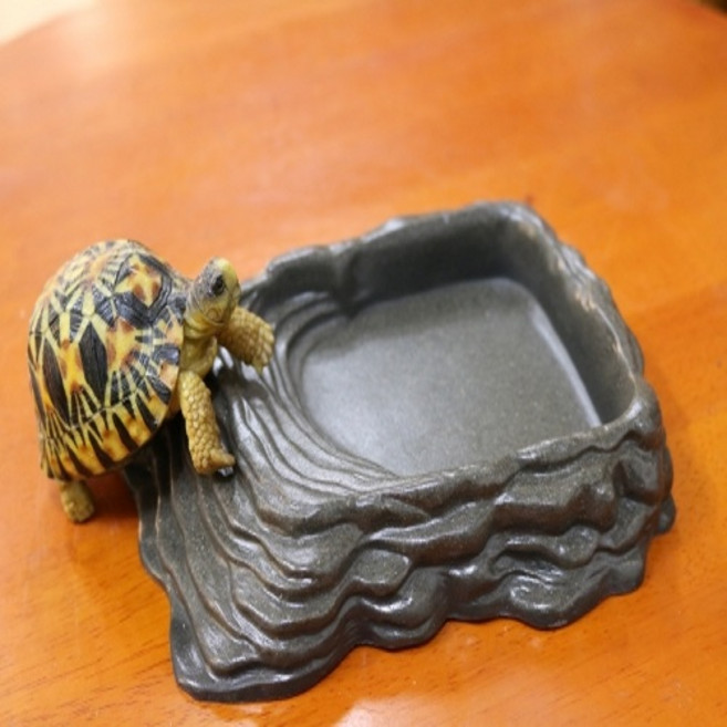 JIF 육지거북계단형 먹이그릇 물그릇 대사이즈, 1개