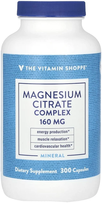 The Vitamin Shoppe 마그네슘시트레이트 복합체 160mg 캡슐 300정, TheVitaminShoppe마그네슘시트레이트복합체16, 1개 - 쿠팡