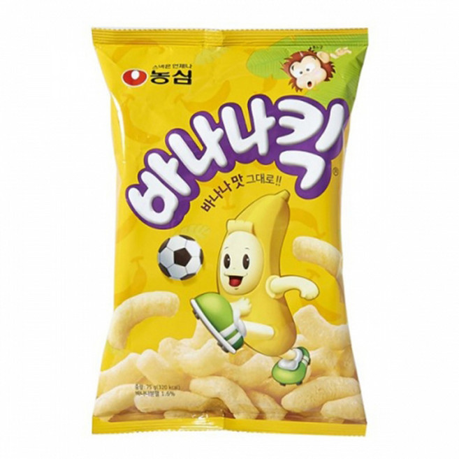 농심 바나나킥 75g열개(반박스)+포켓몬 스티커 5장, 1개