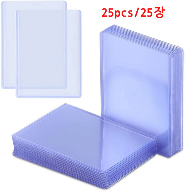 코멧 프리미엄 보호필름이 있는 탑로더 대용량팩, 25매, 파란색