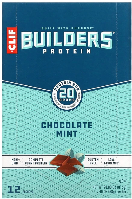 클리프바 Builder's 프로틴 Bar 초콜릿 Mint 12 Bars 2.40 oz (68 g) Each, 각 68g (2.40 oz), 1병 - 쿠팡