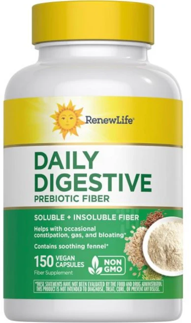 프리바이오틱스 유산균 리뉴 라이프 성인용 일일 소화 프리바이오틱 섬유 150개 (패키지 다 수 있음), 1개 - 쿠팡