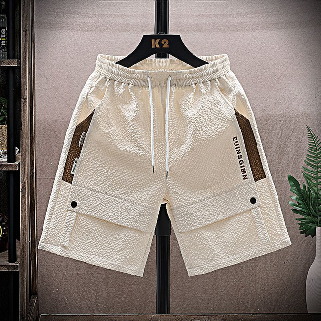 男士夏季休閒五分褲，韓版百搭沙灘褲，學生款