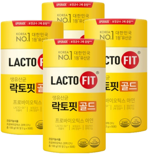종근당건당 락토핏 생유산균 골드 프로바이오틱스, 100g, 4개