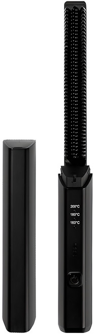 쿨린 휴대용 뿌리볼륨 무선 미니 빗 고데기, 블랙, CL-604