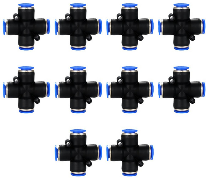 공구PXJ 6mm 에어 원터치피팅 휘팅 부속 피팅 공압 퀵 커넥터 PZA6, 10개