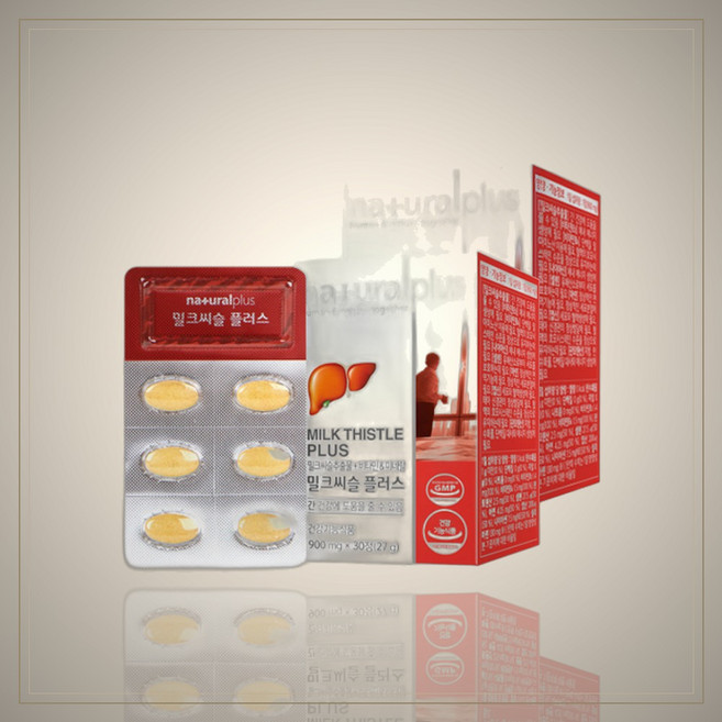 네츄럴플러스 밀크씨슬 간건강 실리마린 900mg 30정 2통, 1박스