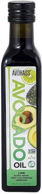Avohass 뉴질랜드 라임 엑스트라 버진 아보카도 오일 251.4ml(8온스) 병, 1개, 250ml