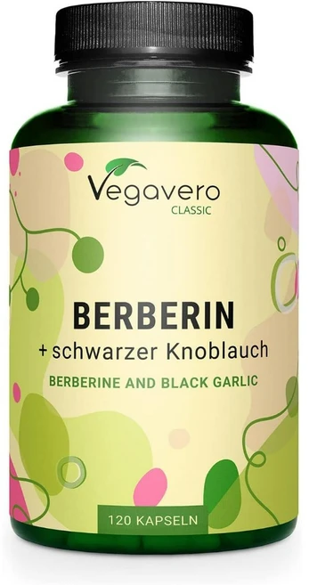 독일산 Vegavero 베르베린 HCL 500 mg 흑마늘 추출물 함유 120캡슐, 1개, 120정 - 쿠팡